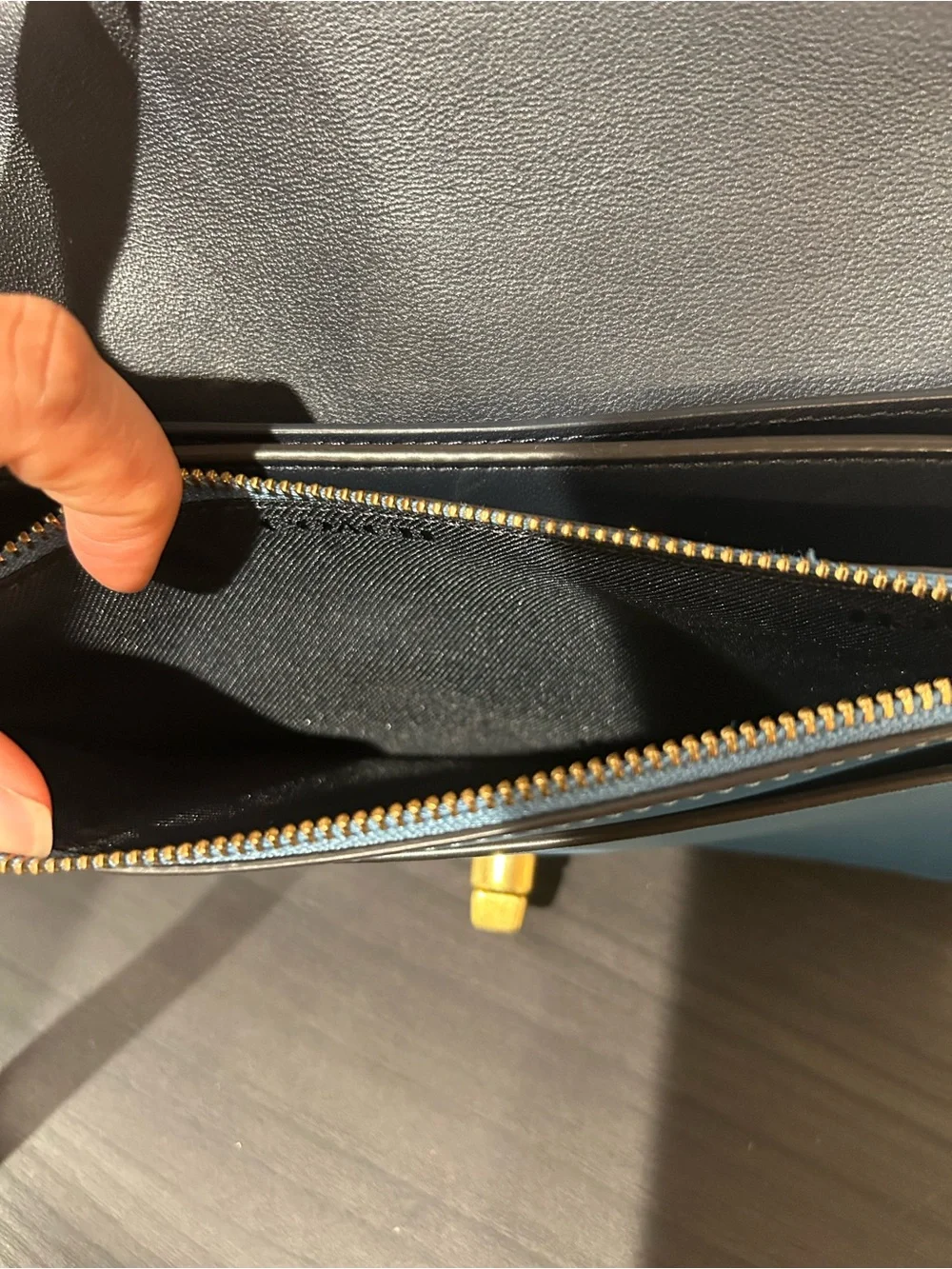 Coach Callie Foldover Chain Clutch With Varsity Stripe EUC